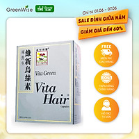 Viên Uống Ngăn Rụng Và Chăm Sóc Tóc Hỗ Trợ Nuôi Dưỡng Tóc Dày, Chắc Khỏe, Đen Bóng Vita Green - Hộp 90 Viên