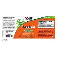 Viên Uống Now Rhodiola (Cây Rễ Vàng) 500mg Giúp Giảm Stress (60 Viên Nang Thực Vật)