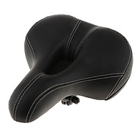Extra Wide Comfy Cushioned Bike Seat Soft Padded Bicycle Gel Saddle Black