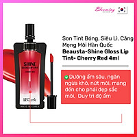 Son tint trang điểm môi Beausta Shine Glosslip Tint Cherry Red (4ml)