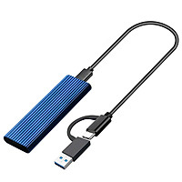 M.2 NVME/SATA Hard Drive Enclosure Dual Protocol 10Gbps High-speed Transmission with OTG for M.2 SSD