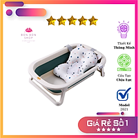 Chậu tắm gập gọn size lớn cho bé (combo kèm phao)