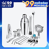 Bộ Dụng Cụ Pha Chế Cocktail Không Gỉ (22 món)