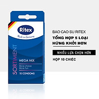 Combo 10 chiếc BAO CAO SU RITEX mix 5 loại nhiều lựa chọn hơn JN-RI-SORTIMENT10