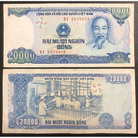 Tiền xưa Việt Nam 20 nghìn đồng cottong số seri đuôi 39 thần tài nhỏ