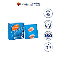 Bao cao su LifeStyles Classic làm từ cao su thiên nhiên thiết kế mỏng ôm sát cao cấp ( 3 bao / Hộp ) - Xuất xứ Úc ( Hàng Chính Hãng )