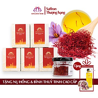 Combo 5 Hộp Saffron KingDom - Nhụy Hoa Nghệ Tây Iran Loại Super Negin Thượng Hạng (Hộp 1 Gram)