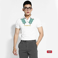 Áo thun nam cao cấp murad_fashion, áo phông nam màu trắng thêu hình rắn đẹp 2021 atn107