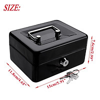 Removable Tray+Stainless Steel Mini Portable Sturdy Money Cash Box Coin Petty