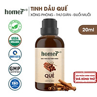 Tinh dầu thiên nhiên Quế VN Homer - Dung tích 20ml / 100ml - Đạt chuẩn kiểm định cao cấp - An toàn cho sức khỏe - Đa công dụng