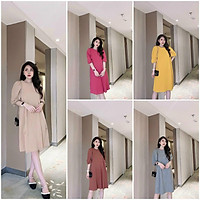 váy suông big size hè thiết kế 50 -80kg new 5 màu (chất thun mền mại co giãn + hình thật)