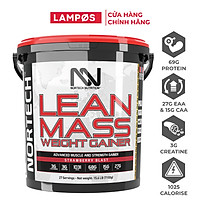 NorTech Lean Mass Gainer, Sữa Tăng Cân, Tăng Cơ Nạc Hiệu Quả, Bổ Sung 69G Protein, 27G EAA, 15G BCAA, 3G Creatine, 3G L-Glutamine, Thùng 7KG, 27 Lần Dùng