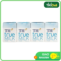 Lốc 4 hộp Sữa Tươi Tiệt Trùng Ít Đường TH True Milk 110ml