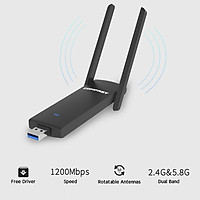 CF-926AC WiFi Adapter 2.4Ghz + 5Ghz 1200Mbps USB Dongle AC Network Card 802.11ac/b/g/n