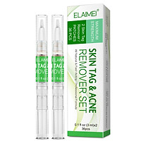 ELAIMEI Skin Tag Remover Pen 3ML*2 Alternative Non-Greasy Skin Tag Cream Mole Corrector with Repair Pads Reduce The