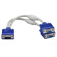 Computer to Dual Monitor VGA Splitter Cable Video 1 in 2 Out Adaptor for Computer TV Video Projector