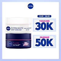 Bộ Đôi Kem Dưỡng Ngày Và Đêm Nivea Chiết Xuất Ngọc Trai Giúp Dưỡng Trắng Và Se Khít Lỗ Chân Lông (Kem Dưỡng Ban Ngày 50g - 82335 & Kem Dưỡng Ban Đêm 50g- 86740)