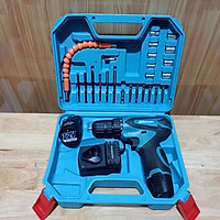 Máy khoan pin vặn ốc vít Samaki 12v chính hãng kèm theo 2 pin, 1 sạc pin, mũi khoan
