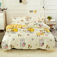 Bộ Chăn Chần Ga Gối Cotton LIDACO SP001277 ( 5 món ) - Gà Con