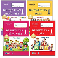 Sách - Combo Bài Tập Tuần và Đề Kiểm Tra Lớp 1 Cánh Diều - Môn Toán và Tiếng Việt học kì 2 (4 cuốn)