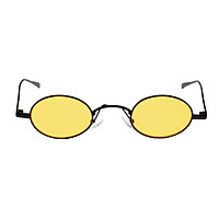Vintage Small Oval Metal Frame Sunglasses Women's Retro Shades Trendy Glasses