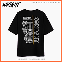 Áo Phông Cúc Bông Mặt Gấu Phong Cách Đường Phố Tay Lỡ Form Rộng Unisex 100% Cotton