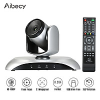 Aibecy 1080P HD Video Conference Camera Fixed Focus Wide Angle Webcam Supported H.264 Hard Compression 355° Rotation