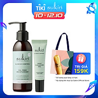 Combo Sukin Giảm Mụn Dưỡng Ẩm Blemish Moisturiser 125ml + Gel Chấm Mụn Blemish Spot 15ml