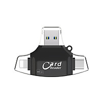 SD Card Reader 4 in 1 SD/TF Card Reader Adapter Replacement for iPhone/Android/PC