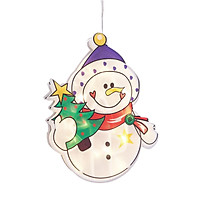 Christmas Hanging Lights LED Window Lights With Suction Cup Battery Powered LED Christmas Window Lamp Elk Snowmen Xmas
