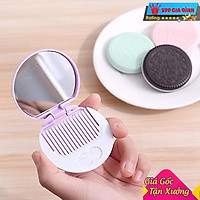 Bộ Gương Lược Bỏ Túi Mini Hình Chiếc Bánh Cookies Lạ Mắt