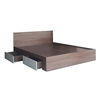 Giường Ngủ Gỗ MDF Phủ Melamine Ngăn Kéo Màu Óc Chó