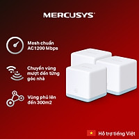 Bộ Phát Wifi Mesh Mercusys Halo S12 (3-Pack) Chuẩn AC Tốc Độ 1200Mbps - Hàng Chính Hãng
