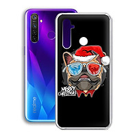Ốp lưng dẻo cho điện thoại Realme 5 Pro - 01233 7939 BULLDOG03 - Bulldog chúc mừng Giáng Sinh - Hàng Chính Hãng