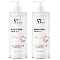 Combo 2 Gel Rửa Tay Khô 500ml - ST Beauty - Kháng Khuẩn & An Toàn - Làm Mềm Mịn & Cân Bằng Độ Ẩm Cho Da