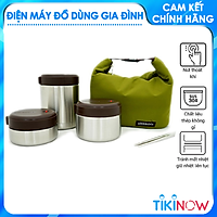 Bộ 3 Hộp Cơm Giữ Nhiệt Lock&Lock Mushroom LHC8025SLV - Bạc
