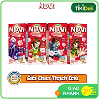 Lốc 4 hộp NuVi Sữa chua uống Dâu có thạch hộp 170ml - Giao ngẫu nhiên