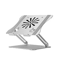 Adjustable Aluminum Alloy Laptop Stand with Cooling Fan Foldable Non-slip Laptop Holder Compatible with 10-17.3 inch