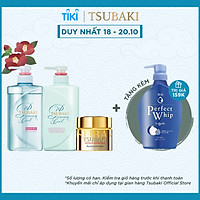 Bộ Ba Gội Xả Tsubaki Premium Cool Sạch Dầu Mát Lạnh (490ml/chai) và Mặt Nạ Tóc 180g