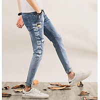 Jean nam kiểu wax rách nhẹ