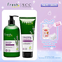 Bộ đôi gội xả Fresh Organic phục hồi hư tổn chiết xuất Hương thảo hữu cơ 500g + 180g