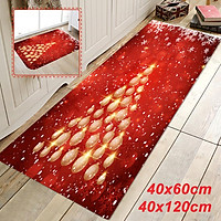 40×60cm / 40×120cm Water Absorption Non-slip Christmas Flannel Floor Mat Carpet