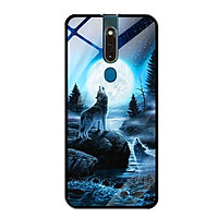 Ốp Lưng Kính Cường Lực cho Oppo F11 Pro - 0485 Wolf04 - Hàng Chính Hãng
