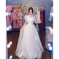 Đầm maxi dự tiêc tay dài phồng bo eo sang trọng TRIPBLE T DRESS size M/L (kèm ảnh/video thật) MS304V
