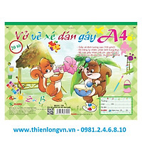 Vở vẽ ghim xé dán gáy A4 - 20 tờ; Klong 709 bìa xanh lá