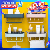 Kệ Nhà Tắm/Kệ Nhà Bếp Nhựa Cao Cấp Có Móc MOHI MK9 - Chính hãng (Giao màu ngẫu nhiên)