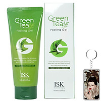 Gel tẩy tế bào chết trà xanh ISK Green Tea Peeling Gel Hàn Quốc 180ml tặng móc khóa