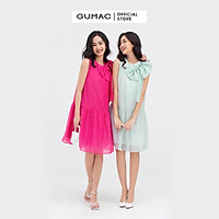 Đầm suông nữ GUMAC DB816 sát nách đính nơ nhiều màu tiểu thư