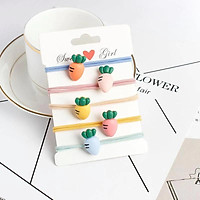 Dây buộc tóc thiết kế củ cà rốt nhiều màu trangsucpt thun co giãn xinh xắn cho nữ PT10