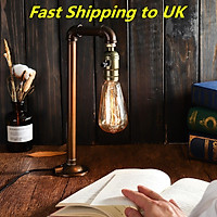 Retro Style Vintage Industrial Iron Pipe Desk Table Lamp Light Edison Light